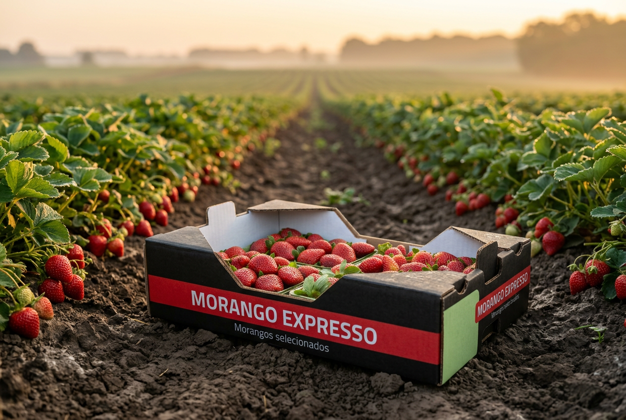 Morangos frescos selecionados